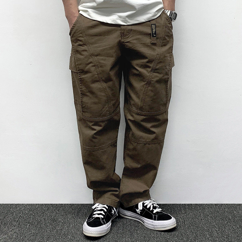 Herren Lässige Baggy-Cargo-Hose mit Knieabnähern, Multitaschen und Workwear-Details Drune