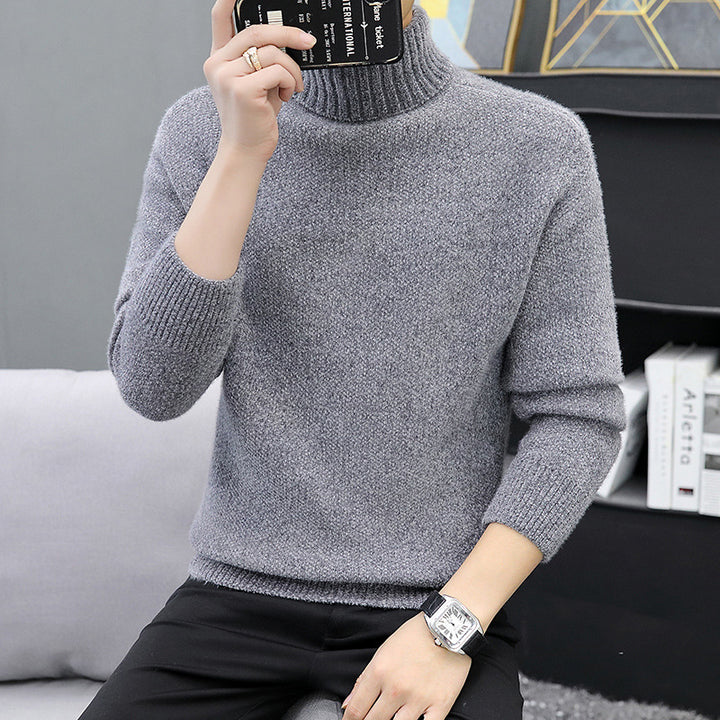 Herren Rollkragenpullover aus Bouclé-Feinstrick mit gerippten Bündchen Drune