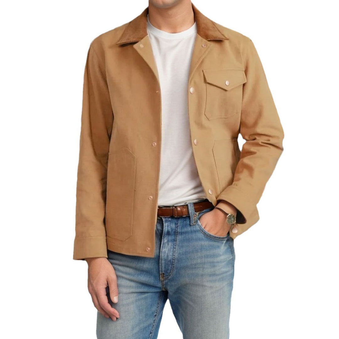 Herren Suedejacke mit modischem Design und praktischen Taschen Drune