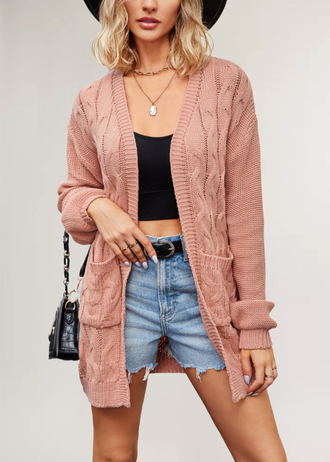 Damen Strickjacke mit Kabelmuster Drune