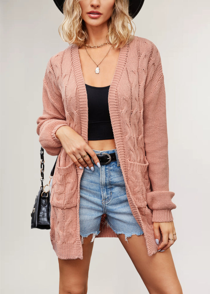 Damen Strickjacke mit Kabelmuster Drune