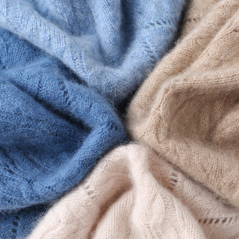 Damen Weicher Mohair‑Optik Oversize‑Rollkragenpullover mit Ajour‑Zopfstruktur Drune