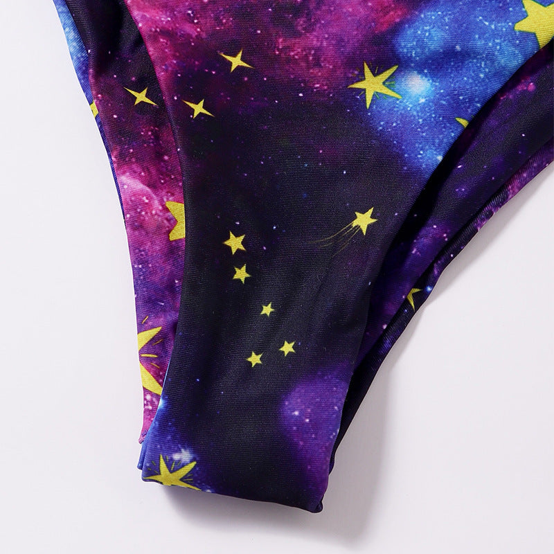 Damen Buntes Sternenmotiv Bikini Drune