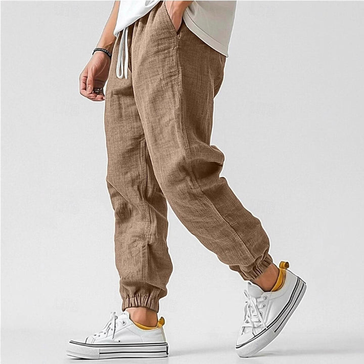 Herren Bequeme Leinenhose mit elastischem Bund und seitlichen Taschen Drune
