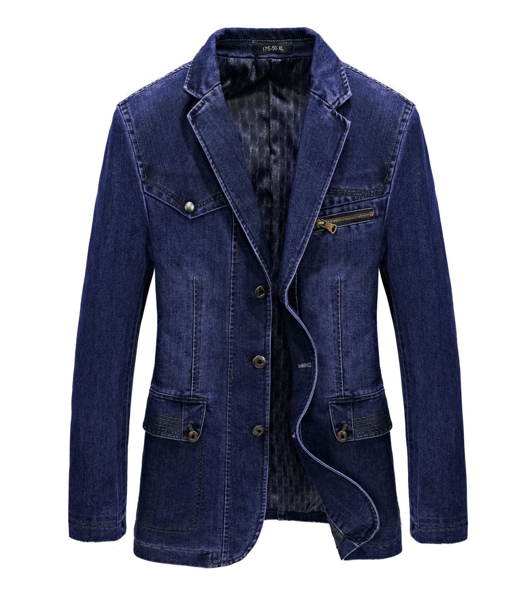 Herren Modische Denim Blazerjacke Drune