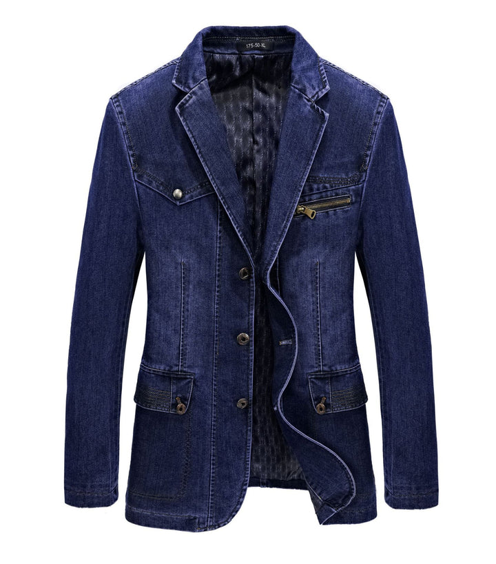 Herren Modische Denim Blazerjacke Drune