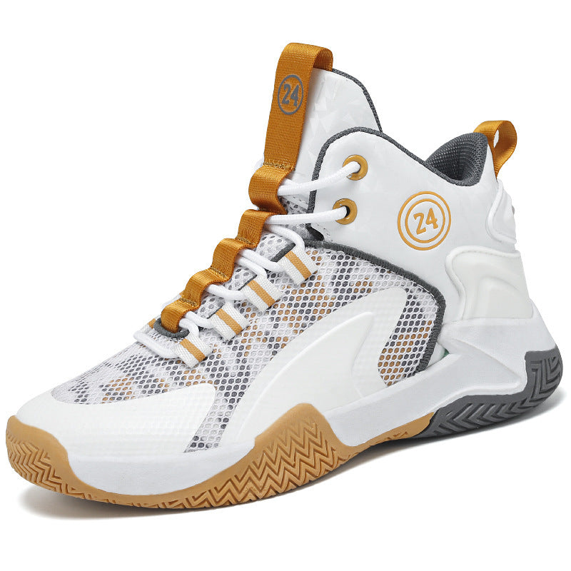 Herren Basketball-High-Top Sneaker mit geometrischem Struktur-Obermaterial und griffiger Herringbone-Sohle Drune
