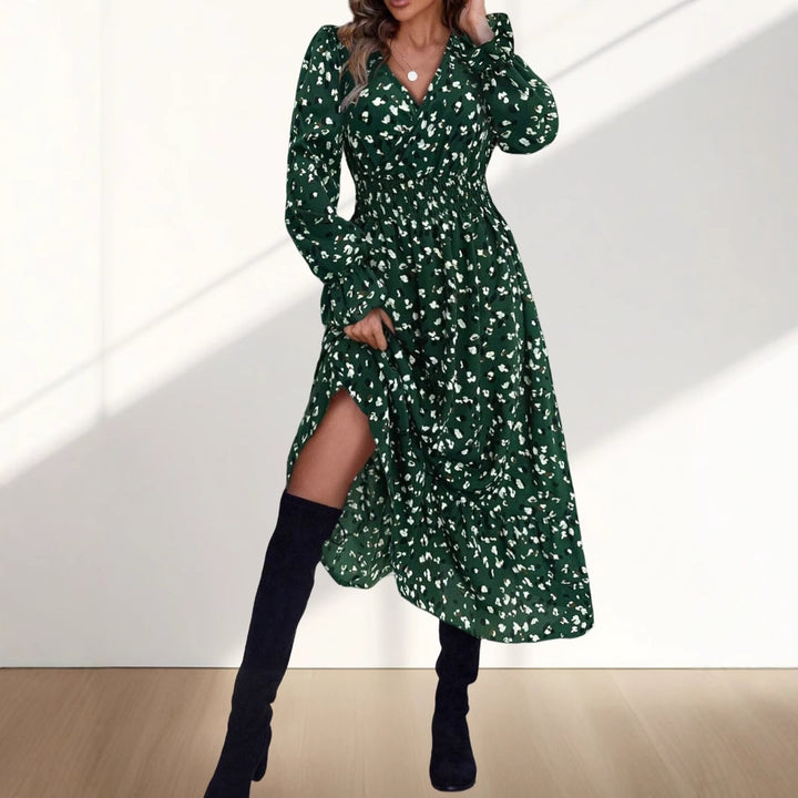 Damen Wickelkleid mit taillierter Passform und floralem Muster Drune