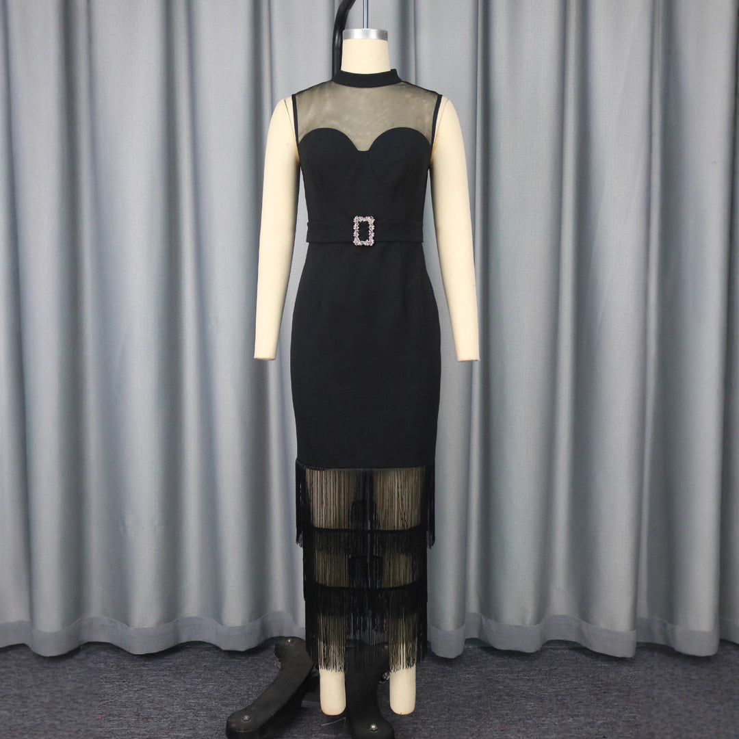 Damen Abendkleid mit exklusivem Fransen-Design Drune