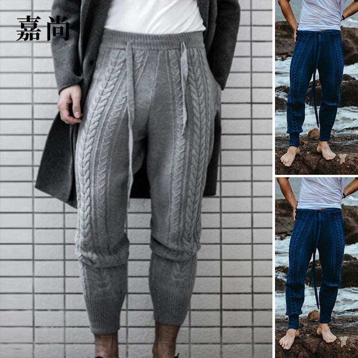 Damen Gestrickte Jogginghose mit Zopfmuster und hohem Bund Drune