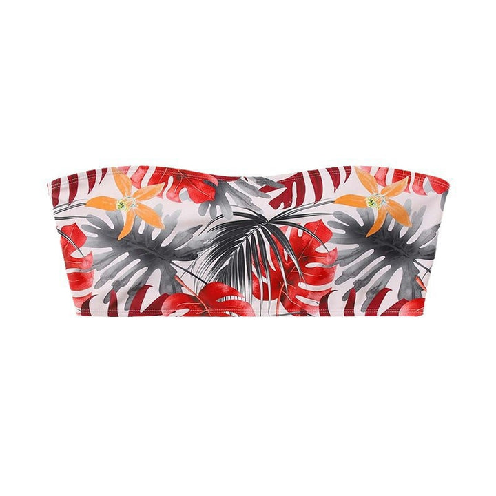 Damen Bandeau-Bikini-Oberteil mit tropischem Blumendesign und komfortabler Passform Drune