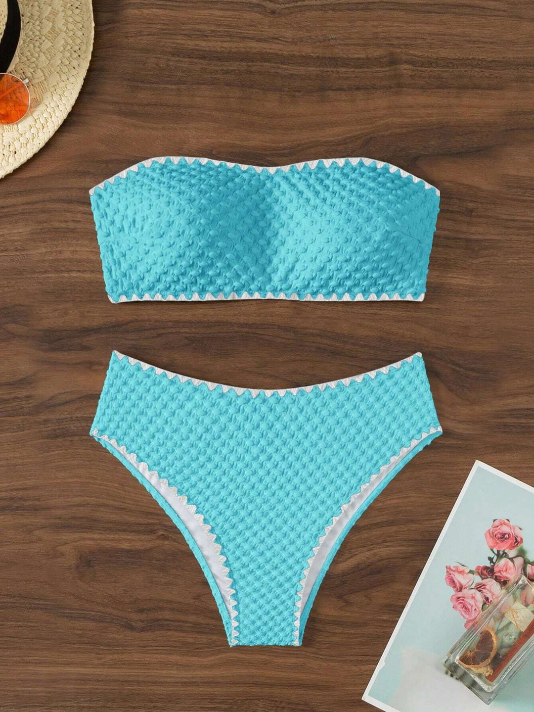 Damen Bandeau-Bikini mit strukturierter Oberfläche Drune