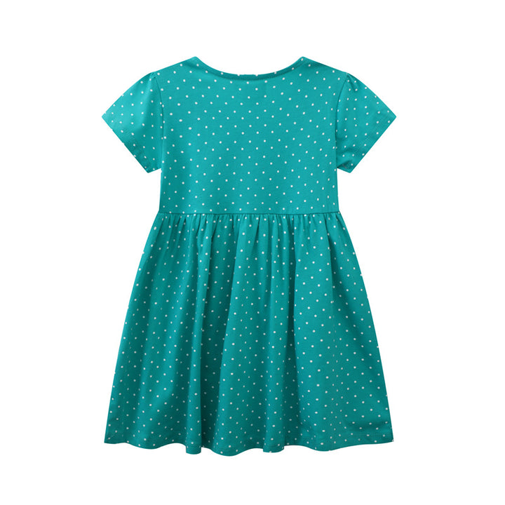 Mädchen Freizeitkleid mit knopfverzierter Brust Drune