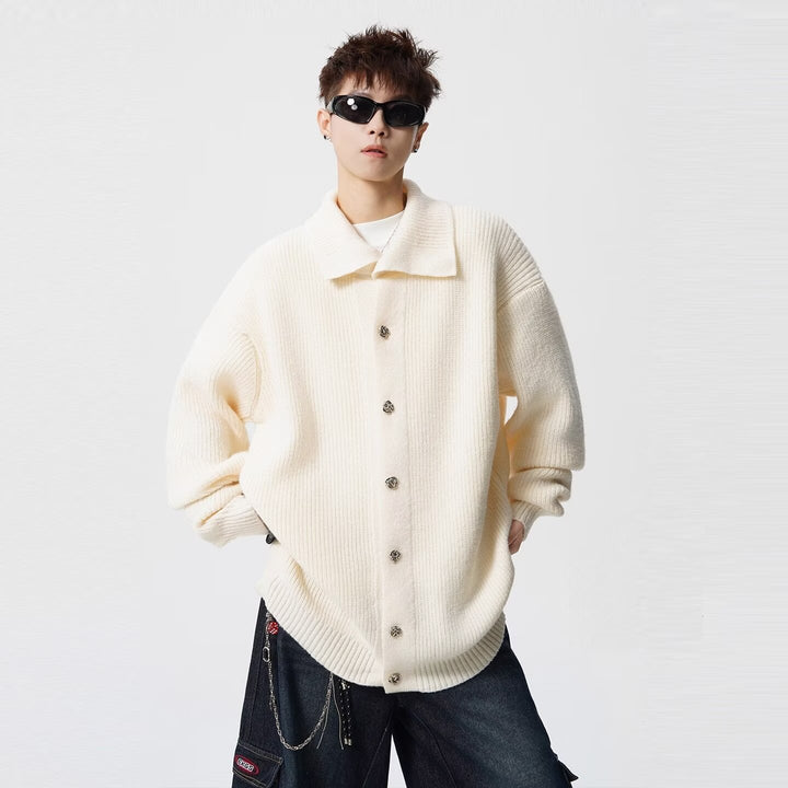 Unisex Oversized Strickjacke mit Knopfleiste Drune