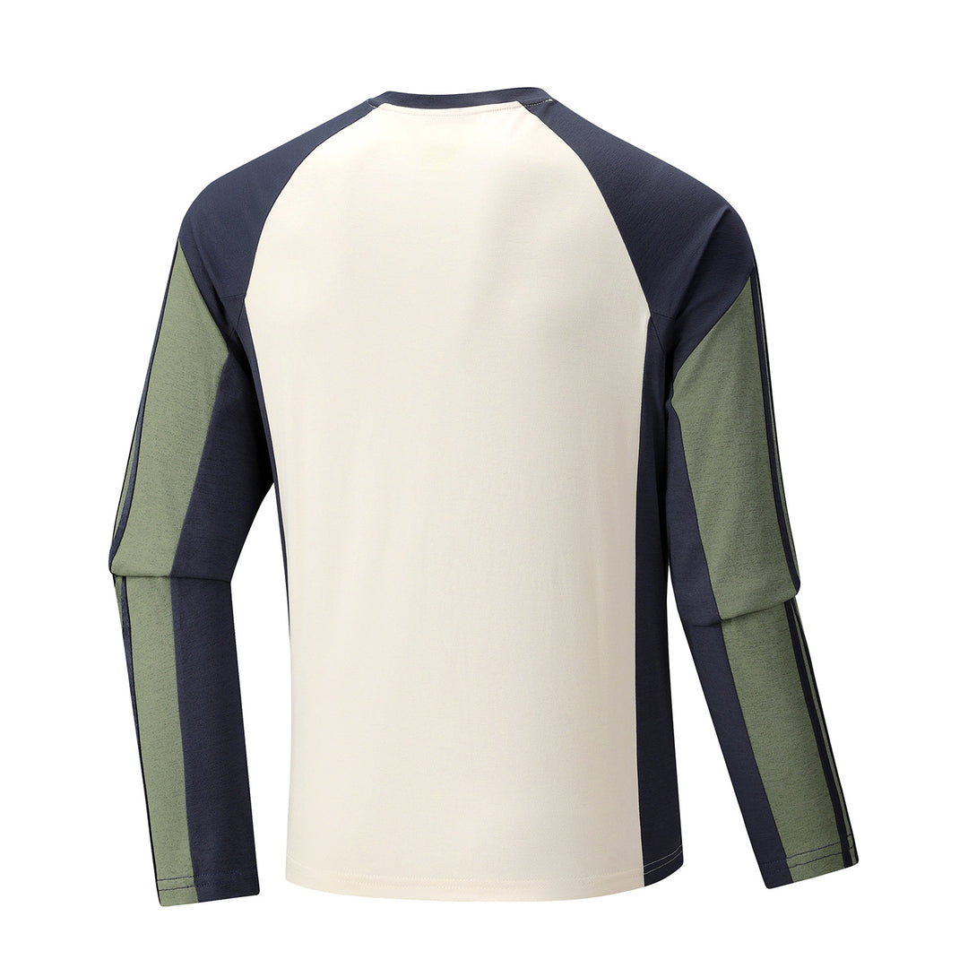 Herren Atmungsaktives Langarm-Trainingsshirt mit kurzem Reißverschluss und Raglanärmeln Drune