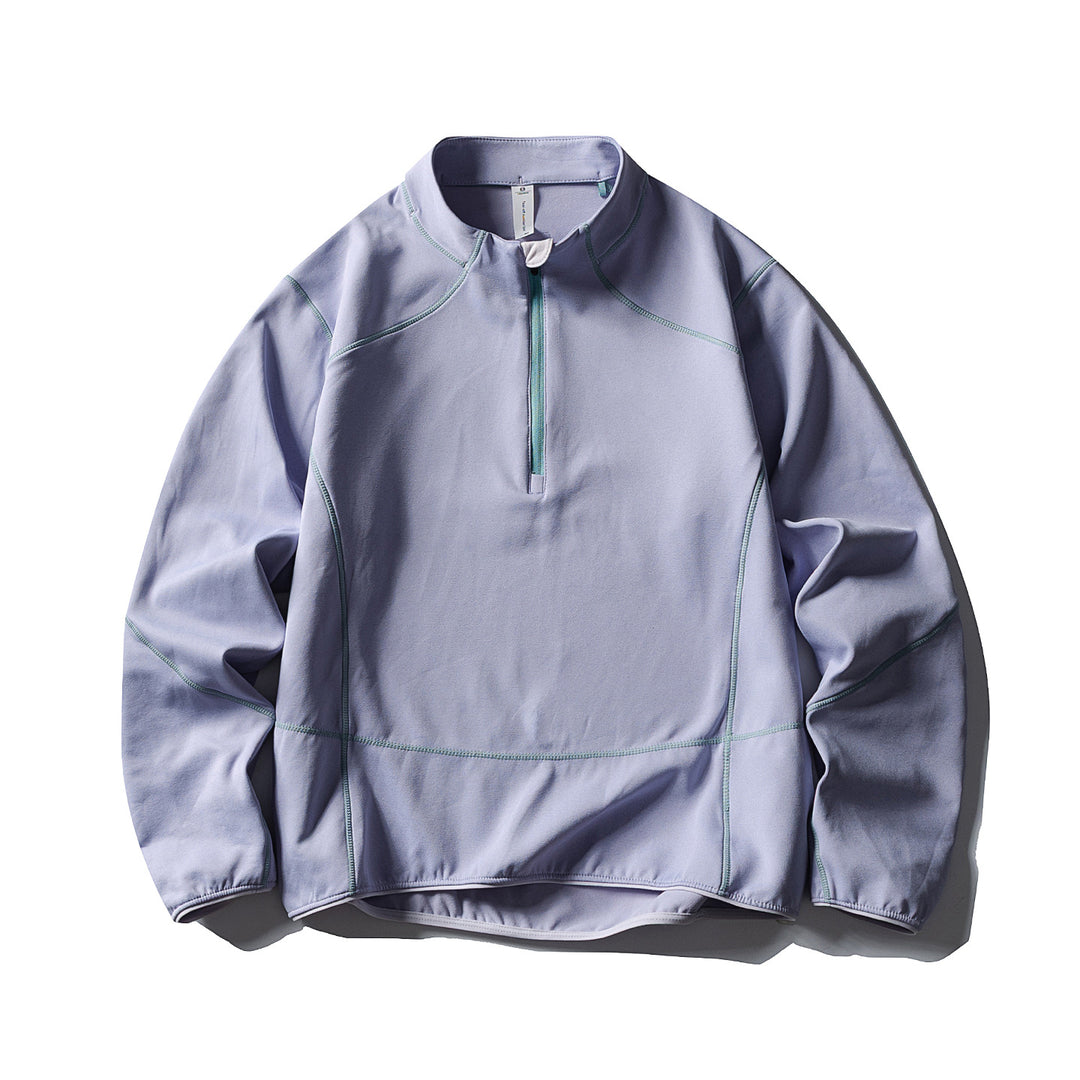Unisex Halbzip-Fleecepullover mit Stehkragen, Flachnähten und verstellbarem Saum Drune