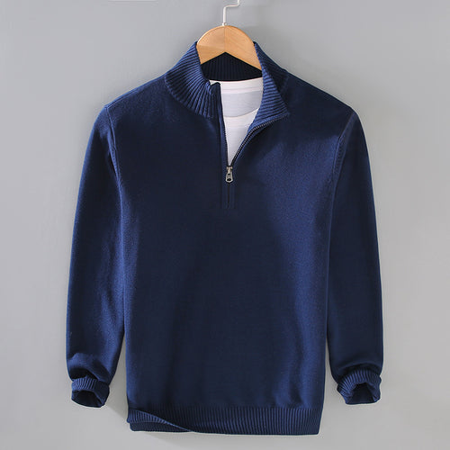 Herren komfortabler Pullover mit modernem Stehkragen und dezenter Reißverschlussöffnung Drune