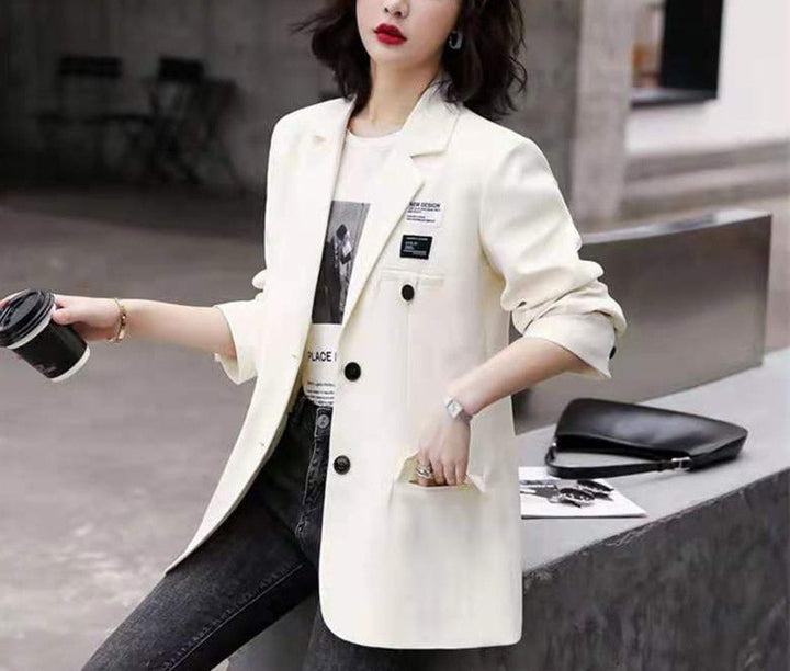 Damen eleganter Oversize-Blazer mit doppelt belegtem Schnitt und modernen Details Drune