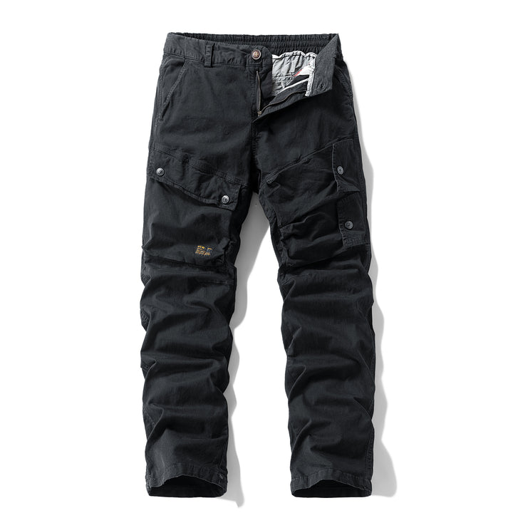 Herren Robuste Canvas-Cargo-Hose mit elastischem Bund, Kniepaneelen und Klappfächern Drune