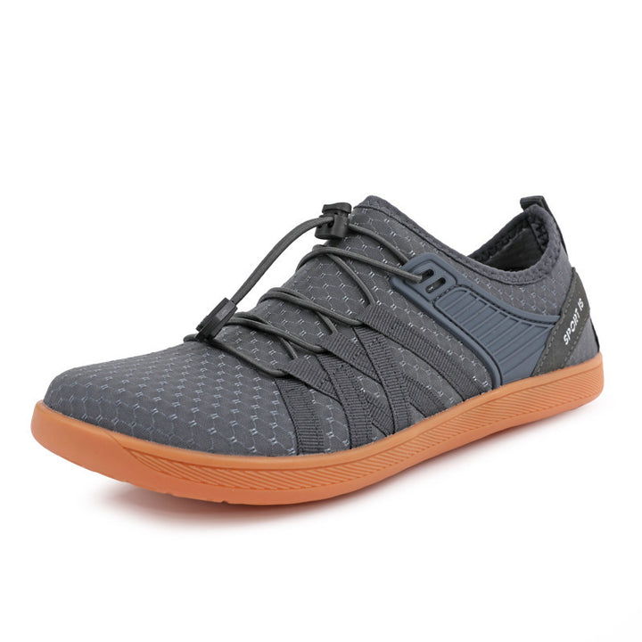 Unisex nan flacher Stadt-Sneaker mit Schnellzugverschluss, elastischem Strickoberteil und stoßabsorbierender Leichtsohle Drune