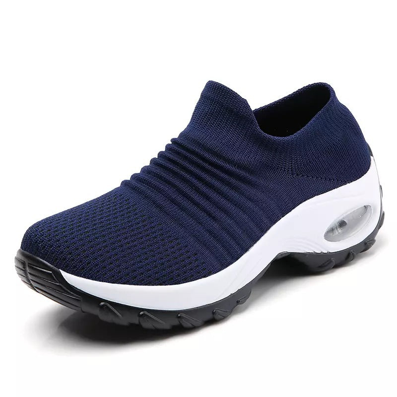 Damen Slip-On Strick-Sneaker mit sockenähnlichem Schaft und Luftkissen-Plateausohle Drune