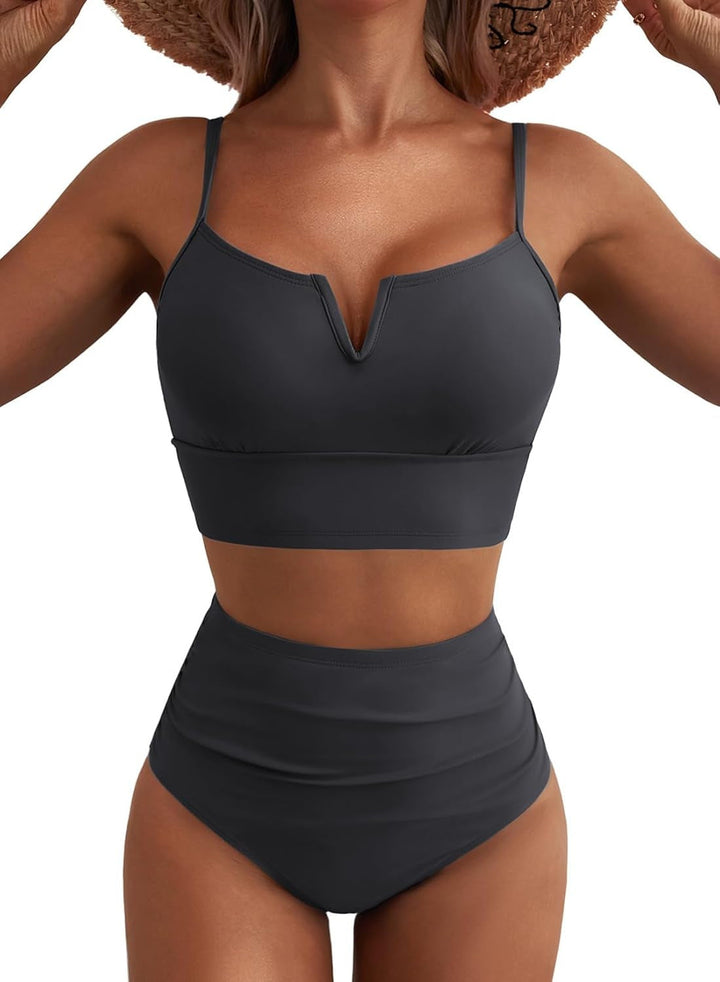 Damen Hochtailliertes Bikini-Set mit modernem V-Ausschnitt und angenehmer Passform Drune