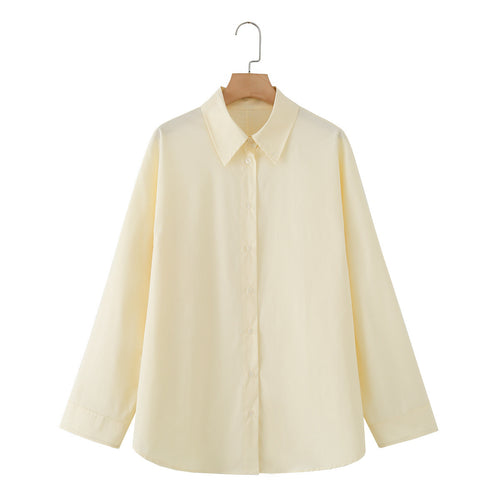 Damen Oversize-Hemdbluse mit Kentkragen und verdeckter Knopfleiste Drune