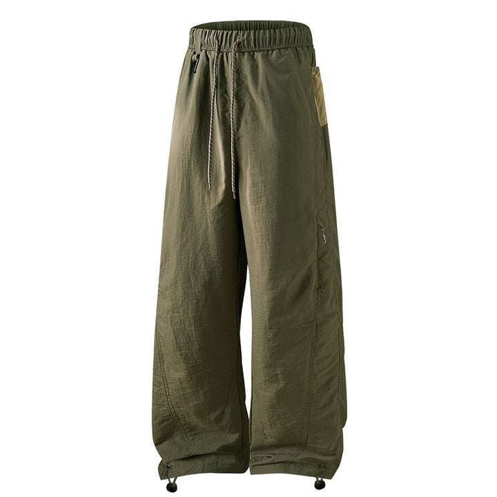 Herren Weite Cargo-Freizeithose mit elastischem Bund, Tunnelzug und Reißverschlusstaschen Drune