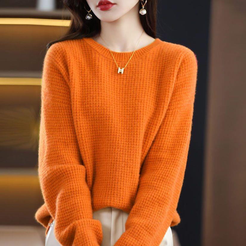 Damen lässiger und warmer Pullover aus noblem Strick Drune