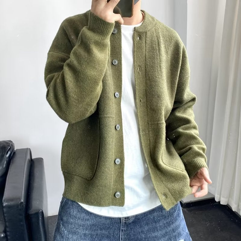 Herren Lässige Strickjacke mit Knopfleiste Drune
