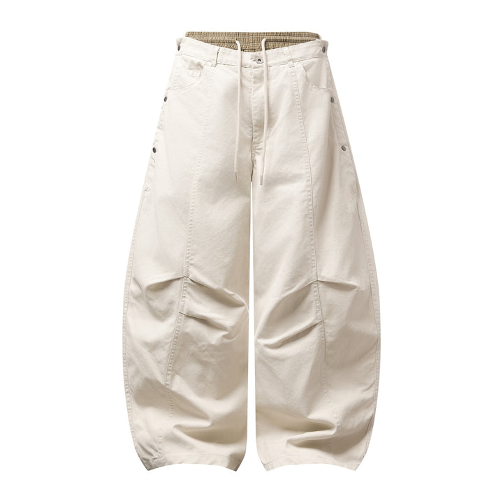Damen Weite Culotte-Hose mit elastischem Tunnelzugbund und Cargo-Details Drune