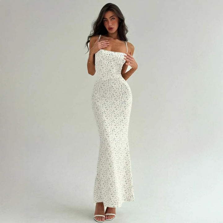 Damen Elegantes Sommerkleid mit zarten Blumenmuster und fließendem Schnitt Drune