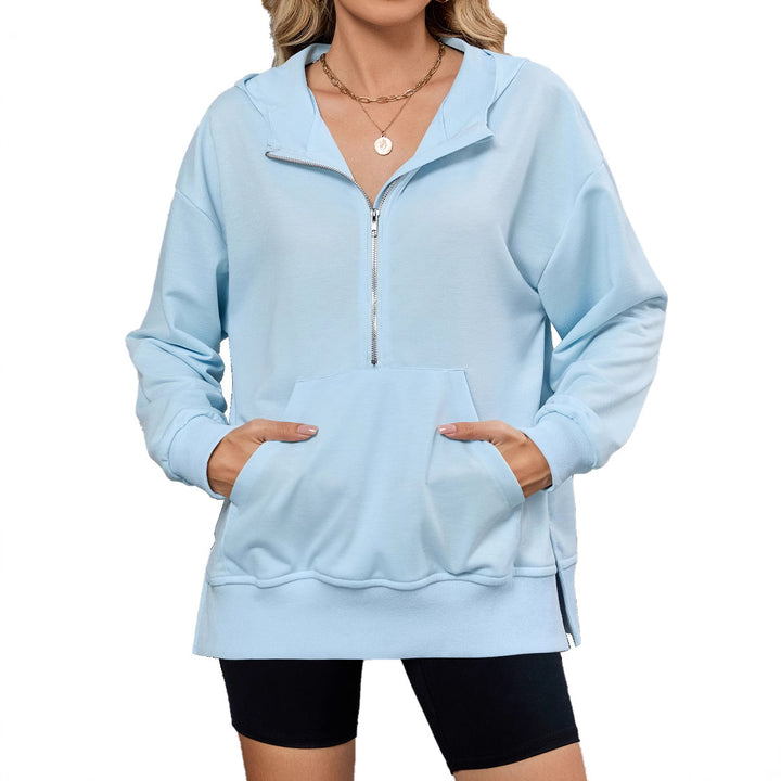Damen Kapuzenpullover mit durchgehendem Reißverschluss und Taschen Drune