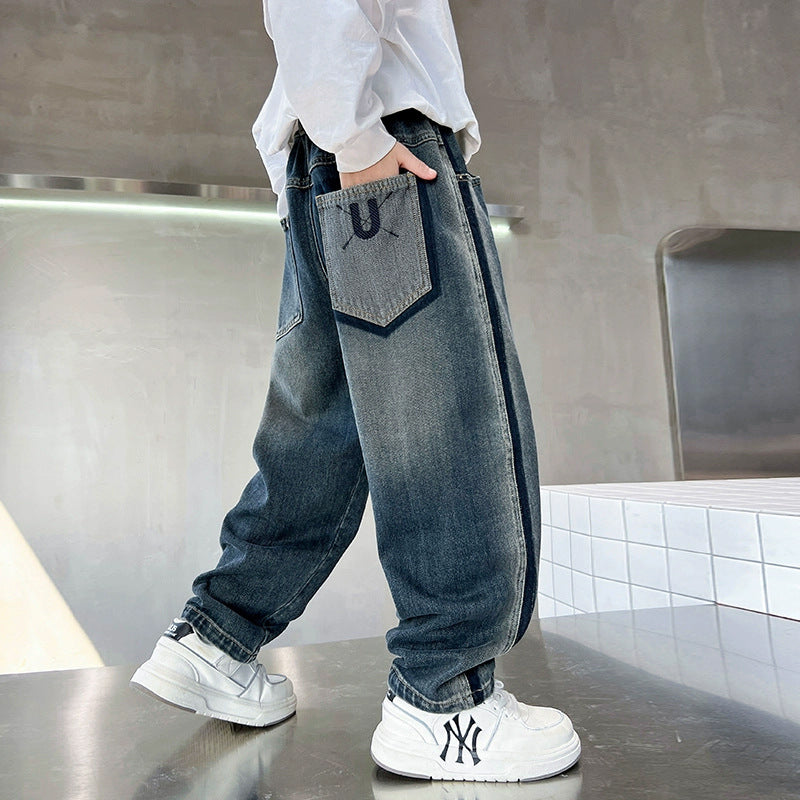 Unisex oversized Baggy-Jeans mit einzigartigem Taschen-Design Drune