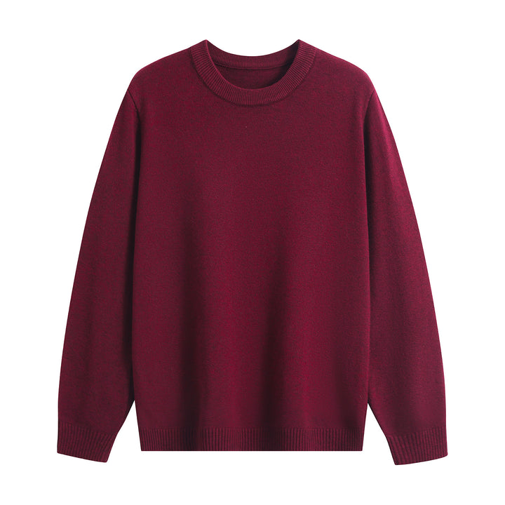 Unisex Oversize Rundhals-Pullover aus schwerer Baumwollmischung mit gerippten Bündchen Drune
