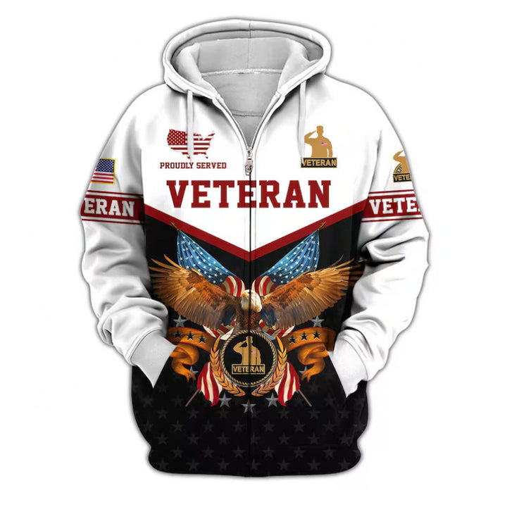 Herren Kapuzensweater mit amerikanischem Veteranenmotiv Drune