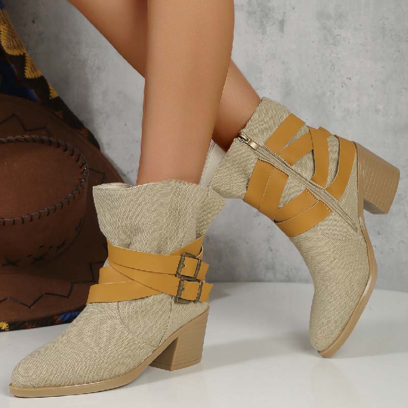 Drune | Vintage-Stiefel Mit Klobigem Absatz