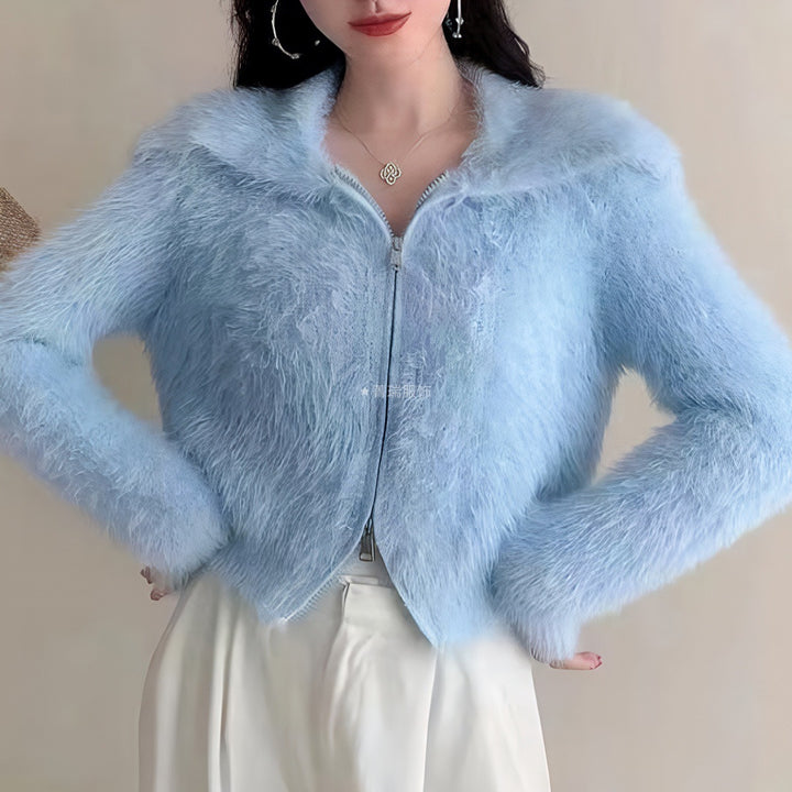 Damen Flauschige Kurzjacke Drune
