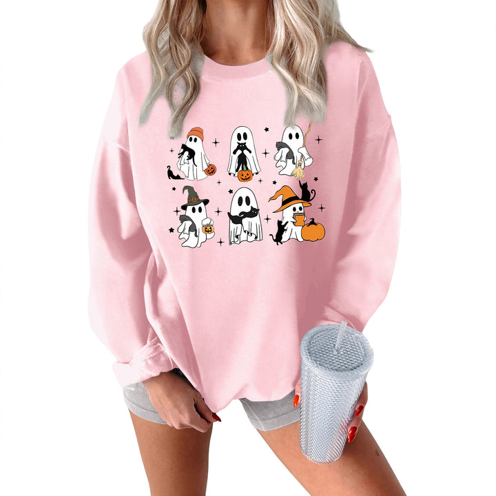 Damen Sweatshirt mit kreativem Gruselmotiv Drune