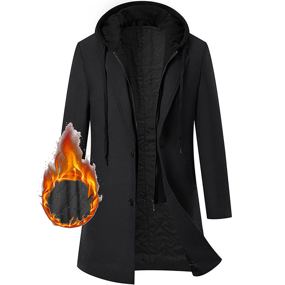 Damen eleganter Mantel mit abnehmbarer Kapuze und sportlichen Akzenten Drune