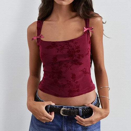 Damen Blumendesign Crop-Top Drune