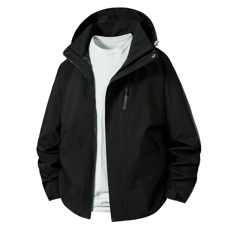 Herren technische Übergangsjacke mit verstellbarem Kapuzenrand Drune