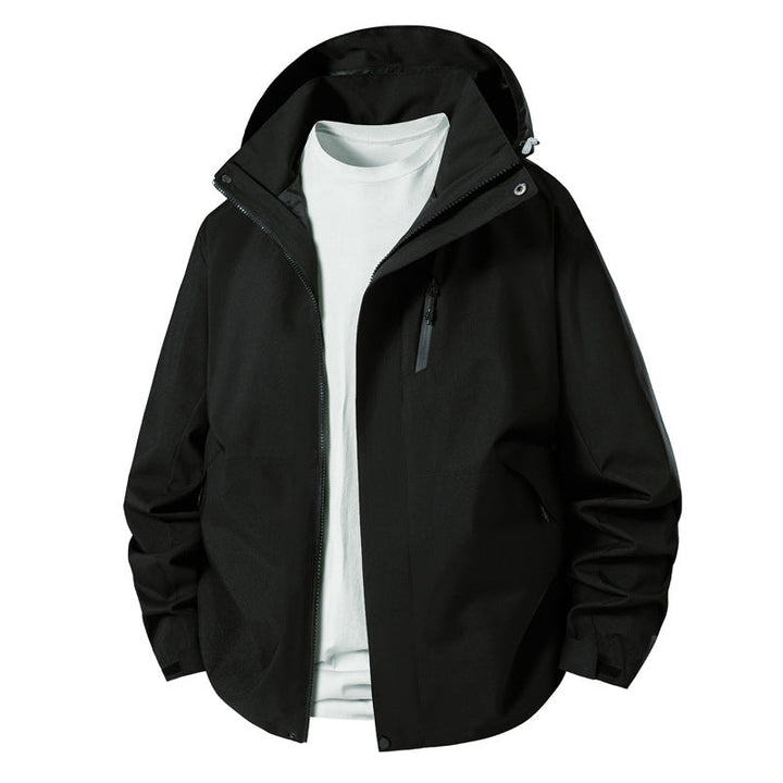 Herren technische Übergangsjacke mit verstellbarem Kapuzenrand Drune