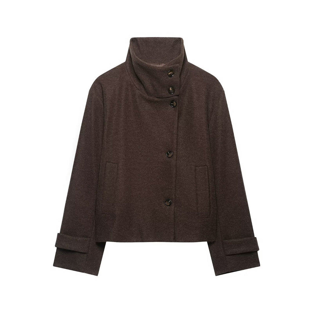 Damen Kurzjacke aus Wollmix mit hohem Stehkragen Drune