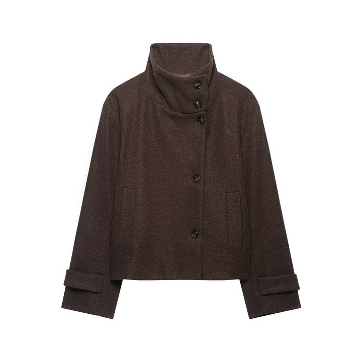Damen Kurzjacke aus Wollmix mit hohem Stehkragen Drune