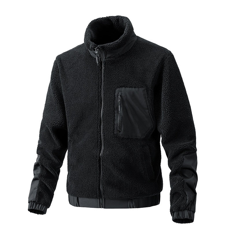Herren Kuschelige Fleecejacke mit hohem Kragen Drune