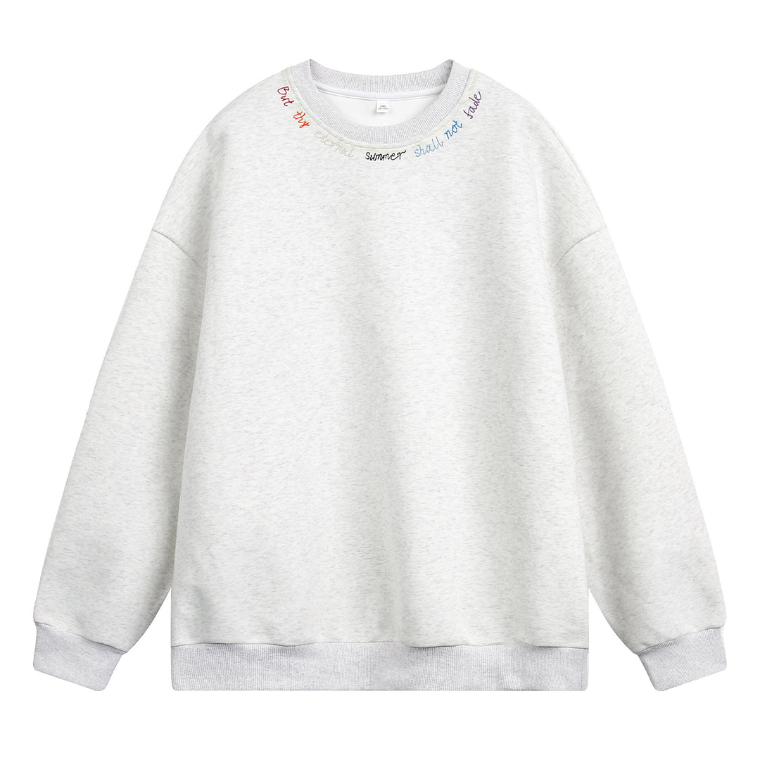 Unisex Oversize Sweatshirt mit bunter Halsstickerei und schwerer French‑Terry‑Qualität Drune