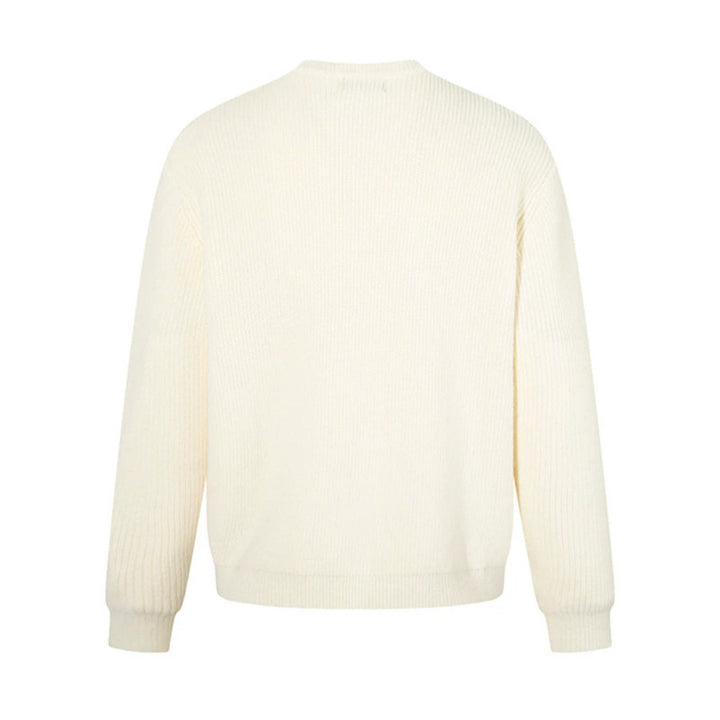 Herren Feinstrickpullover mit Rundhalsausschnitt und geripptem Strukturstrick Drune