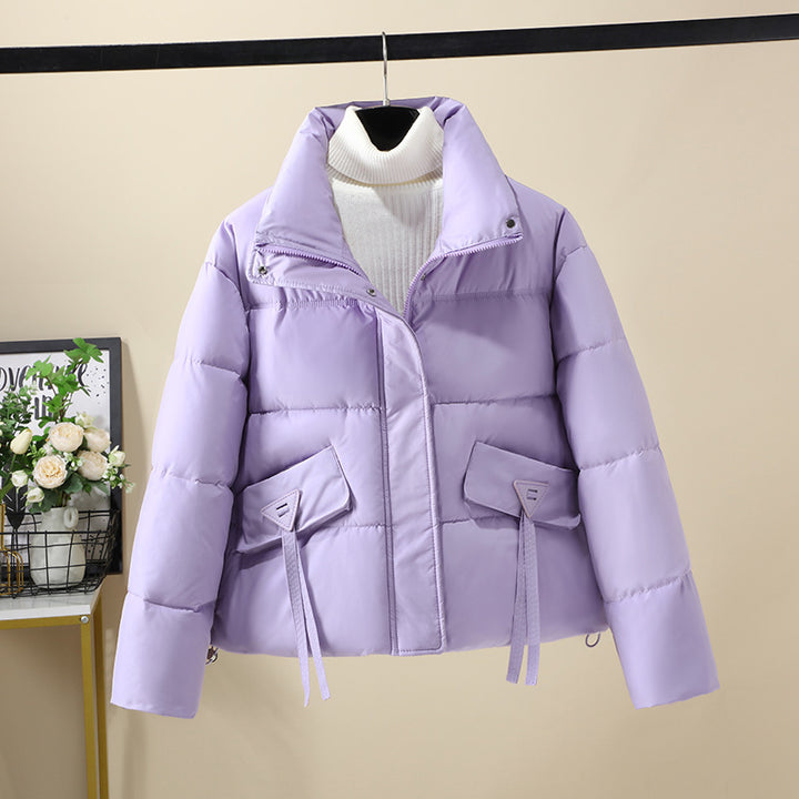 Damen Kurzgeknöpfte Steppjacke mit hohem Kragen und seitlichen Taschen Drune