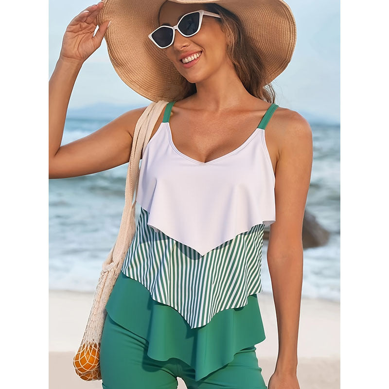 Damen Badeanzug mit schickem Volant-Design und hohem Taillenschnitt Drune